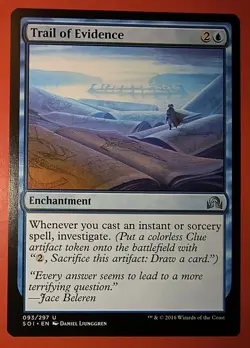 MTG, TRAIL OF EVIDENCE , REGULAR FINISH/UNCOMMON 093/297, NM SOI - Image 1