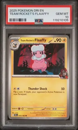 2025 POKEMON DRI EN-DESTINED RIVALS 073 TEAM ROCKET'S FLAAFFY PSA 10 - POP 1 - Image 1