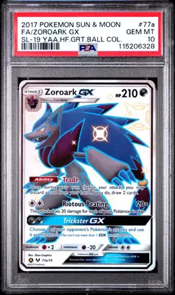 PSA 10 GEM MINT Zoroark GX Shining Legends Alternate Art Pokemon 77a/73 - Image 1