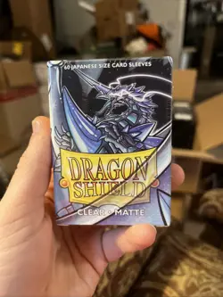 60CT Dragon Shield Card Sleeves CLEAR MATTE Small/Mini Size Japanese/Yugioh New - Image 1