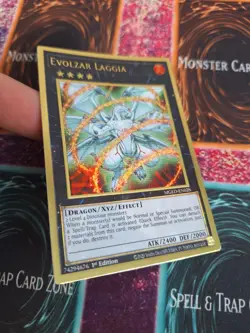 Yugioh Evolzar Laggia MGED-EN028 Premium Gold Rare 1st Edition Near Mint - Image 2
