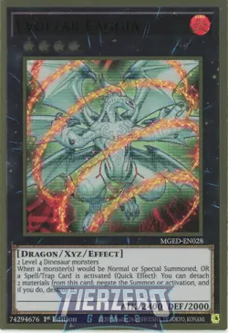 Yugioh Evolzar Laggia MGED-EN028 Premium Gold Rare 1st Edition Near Mint - Image 1
