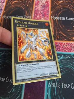 Yugioh Evolzar Dolkka MGED-EN029 Premium Gold Rare 1st Edition Near Mint - Image 2
