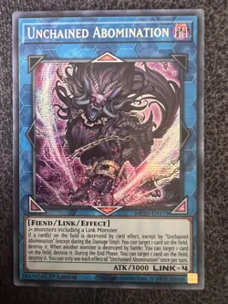 Yugioh Unchained Abomination MP20-EN023 Prismatic Secret Rare 1st edition NM - Image 1