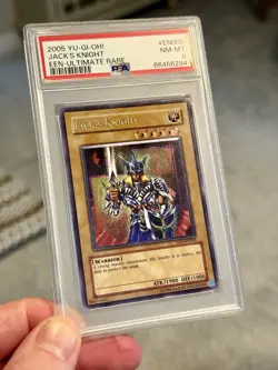 Yugioh ELEMENTAL ENERGY 1ST ED ULTIMATE RARE EN005 JACK'S KNIGHT PSA 8 Euro Prin - Image 1
