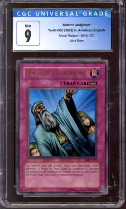 Yu-Gi-Oh Metal Raiders Solemn Judgment MRD-127 CGC 9 YuGiOh - Image 1