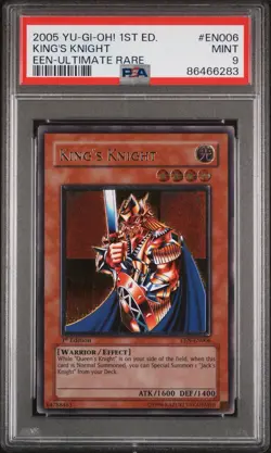 Yugioh PSA 9 King's Knight EEN-EN006 1st Edition Ultimate Rare Euro Print - Image 2