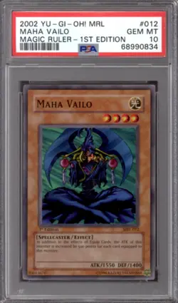 Yu-Gi-Oh Magic Ruler 1st Edition Maha Vailo MRL-012 PSA 10 GEM MINT p 96 YuGiOh - Image 1