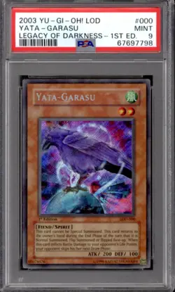 Yu-Gi-Oh Legacy Of Darkness 1st Edition Yata-Garasu LOD-000 PSA 9 YuGiOh - Image 1