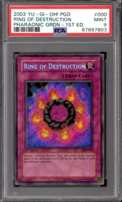 Yu-Gi-Oh Pharaonic Gaurdian 1st Edition Ring Of Destruction PGD-000 PSA 9 YuGiOh - Image 1