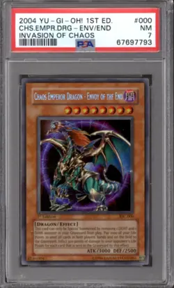 Yu-Gi-Oh IOC 1st Edition Chaos Emperor Dragon Envoy End IOC-000 PSA 7 YuGiOh - Image 1
