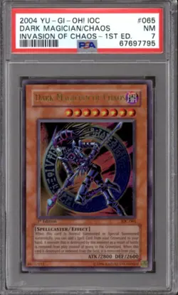 Yu-Gi-Oh Invasion Chaos 1st Edition Dark Magician Of Chaos IOC-065 PSA 7 YuGiOh - Image 1