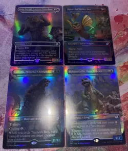 Magic Mtg Ikoria Godzilla Set With Secret lair Lands 23 Cards Full Art Foil NM - Image 4