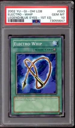 Yu-Gi-Oh Legend BEWD 1st Edition Electro-Whip LOB-093 PSA 10 GEM MINT YuGiOh - Image 1