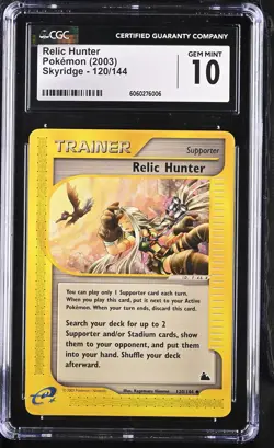 CGC 10 Relic Hunter 120/144 Uncommon Skyridge Pokemon Card - Image 1