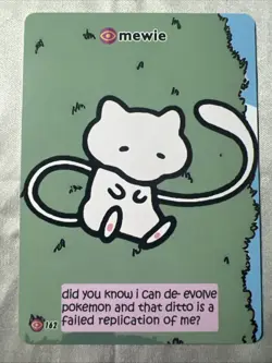 Mewie 1st edition Pokiebubies V2 162 (Mew) Pokemon Fan Art Card - Image 1