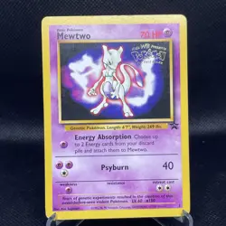 Mewtwo #3 1999 Kids WB First Movie Black Star Promo Pokemon Card Vintage - MP - Image 1