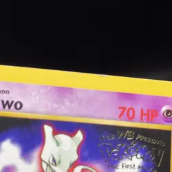 Mewtwo #3 1999 Kids WB First Movie Black Star Promo Pokemon Card Vintage - MP - Image 3