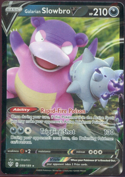 Galarian Slowbro V 099/189 Darkness Ablaze Pokemon TCG Trading Card Holo LP - Image 1
