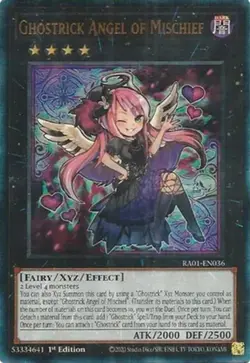 Yugioh! LP Ghostrick Angel of Mischief - RA01-EN036 - Prismatic Ultimate Rare - - Image 1