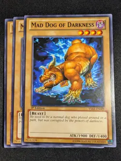 Yugioh - 3x Mad Dog of Darkness YSKR-EN009 1st Edition Common NM - Image 1