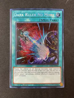 Yu-Gi-Oh TCG #RA01-EN060 Dark Ruler No More 1st Edition Secret Rare LP - Image 1
