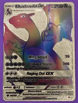 Charizard GX 150/147 Burning Shadows Rainbow Gold Secret Rare LP Pokemon card - Image 1