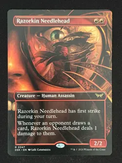 1x MTG Razorkin Needlehead (Borderless) - Duskmourn: House of Horror (DSK) #347 - Image 1
