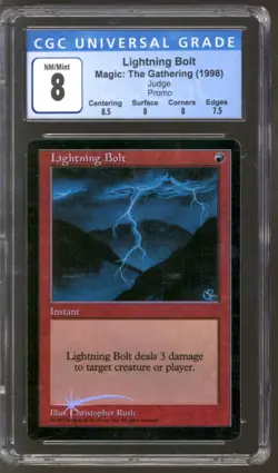 Magic MTG Promo Judge FOIL Lightning Bolt CGC 8 (8.5 8 8 7.5) *005 NEAR MINT NM - Image 1