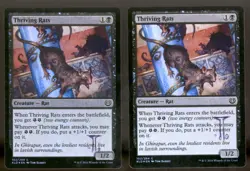Magic MTG Artist Proof FOIL Artist Signed Altered 2x Thriving Rats NEAR MINT NM - Image 1