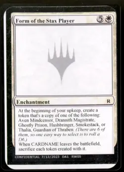 Magic MTG Gavin Unkown Event Form of the Stax Player NEAR MINT NM - Image 1