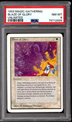 Magic MTG Unlimited Blaze of Glory PSA 8 NEAR MINT NM - Image 1