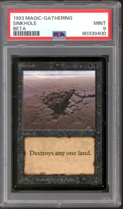 Magic MTG Beta Sinkhole PSA 9 NEAR MINT NM - Image 1