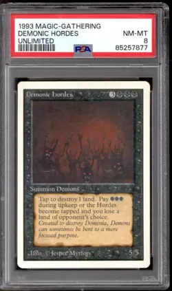 Magic MTG Unlimited Demonic Hordes PSA 8 NEAR MINT NM - Image 1