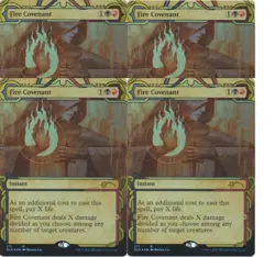 Magic MTG Secret Lair FOIL PLAYSET 4x Fire Covenant NEAR MINT NM x4 - Image 1
