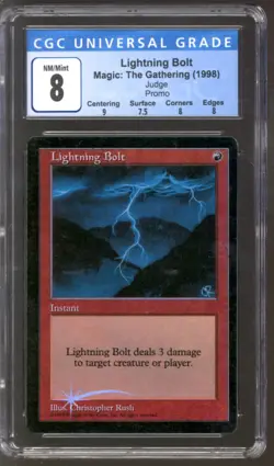Magic MTG Promo Judge FOIL Lightning Bolt CGC 8 (9, 7.5, 8, 8) *006 NEAR MINT NM - Image 1