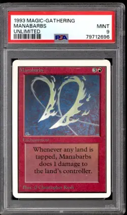 Magic MTG Unlimited Manabarbs PSA 9 NEAR MINT NM - Image 1