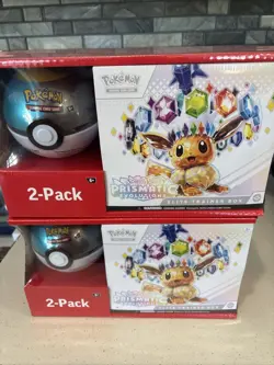 Pokemon Prismatic Evolutions ETB And Pokeball/moonball Bundle Lot Of 2 Sealed. - Image 1