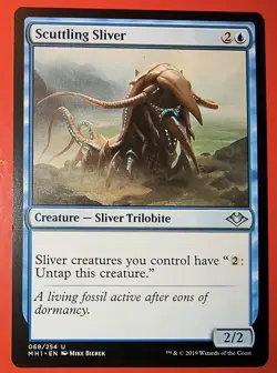 MTG, SCUTTLING SLIVER, MODERN HORIZONS / REGULAR FINISH/UNCOMMON 088/254, NM - Image 1