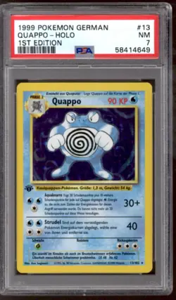 Pokemon Base Set German 1st Edition Poliwrath 13/102 PSA 7 - Image 1