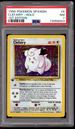 Pokemon Base Set Spanish 1st Edition Clefairy 5/102 PSA 7 - Image 1