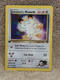 2000 Pokemon Gym Challange Giovanni's Meowth 74/132 1st edtion - Image 1