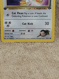 2000 Pokemon Gym Challange Giovanni's Meowth 74/132 1st edtion - Image 2