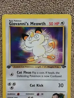 2000 Pokemon Gym Challange Giovanni's Meowth 74/132 1st edtion - Image 3