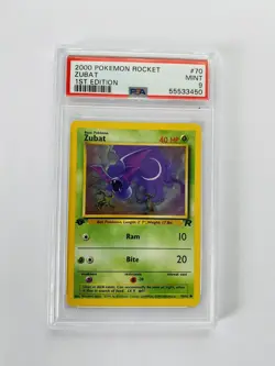 #70 2000 Pokemon Rocket Zubat 1st Edition PSA 9 Mint - Image 1