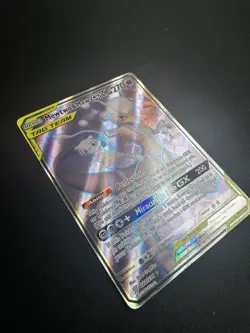 2019 Pokemon Sun and Moon Unified Minds #222 Mewtwo & Mew GX Full Art NM - Image 2