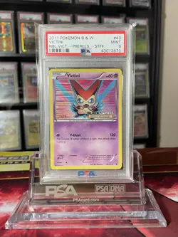 PSA 9 MINT Victini STAFF Promo 43/101 Holo Pokemon BW Noble Victories *RARE - Image 1