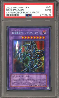 YuGiOh Japanese Champion of the Black Magic Dark Paladin 303-051 Ultimate PSA 9 - Image 1