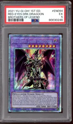 Yu-Gi-Oh BROL 1st Edition Red-Eyes Dark Dragoon BROL-EN094 PSA 5 YuGiOh - Image 1