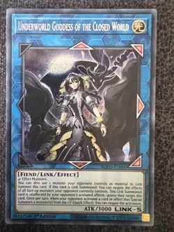 Yugioh Underworld Goddess of the Closed World BLVO-EN050 Secret Rare 1st Ed NM - Image 1